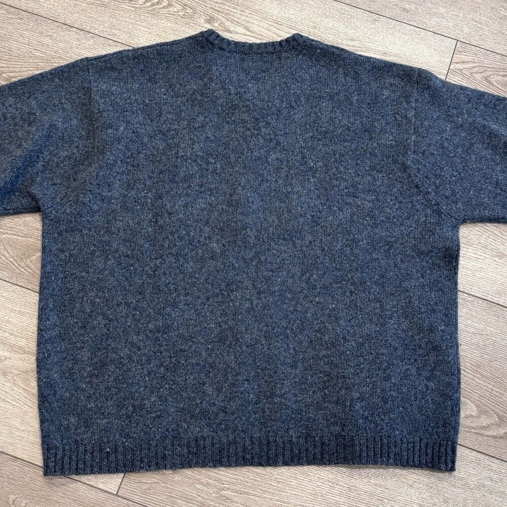 J.Crew Shetland Wool Sweater Mens 2XL Classic Blue Preppy Outdoor Casual Winter - Picture 6 of 6